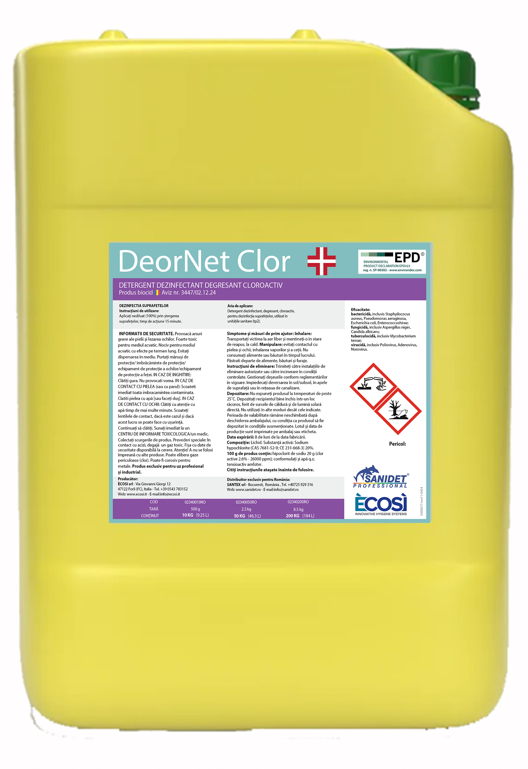 DEORNET CLOR Dezinfectant TP2 SUPRAFETE IN GENERAL