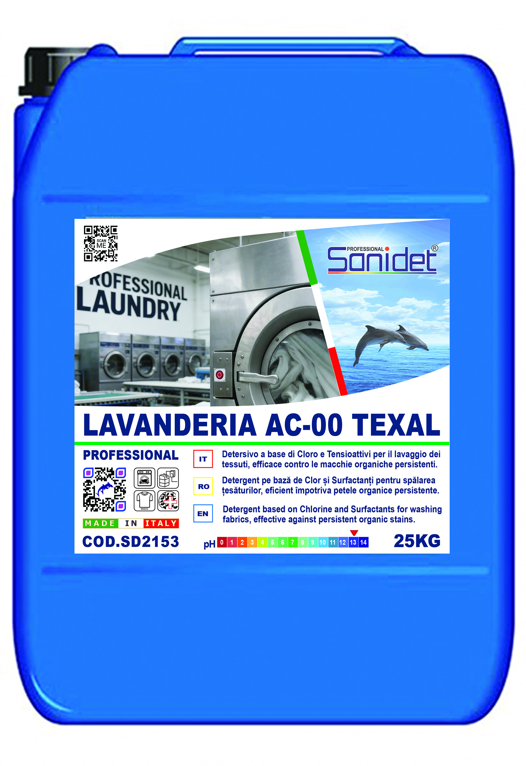 LAVANDERIA AC-00 TEXAL / Detergent pe bază de Clor și Surfactanți pentru spălarea rufelor albe